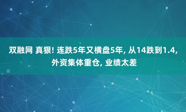 双融网 真狠! 连跌5年又横盘5年, 从14跌到1.4, 外资集体重仓, 业绩太差