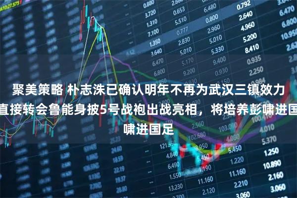 聚美策略 朴志洙已确认明年不再为武汉三镇效力，直接转会鲁能身披5号战袍出战亮相，将培养彭啸进国足