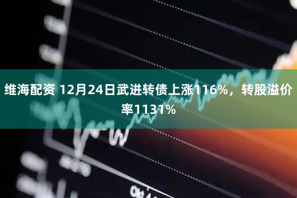 维海配资 12月24日武进转债上涨116%，转股溢价率1131%